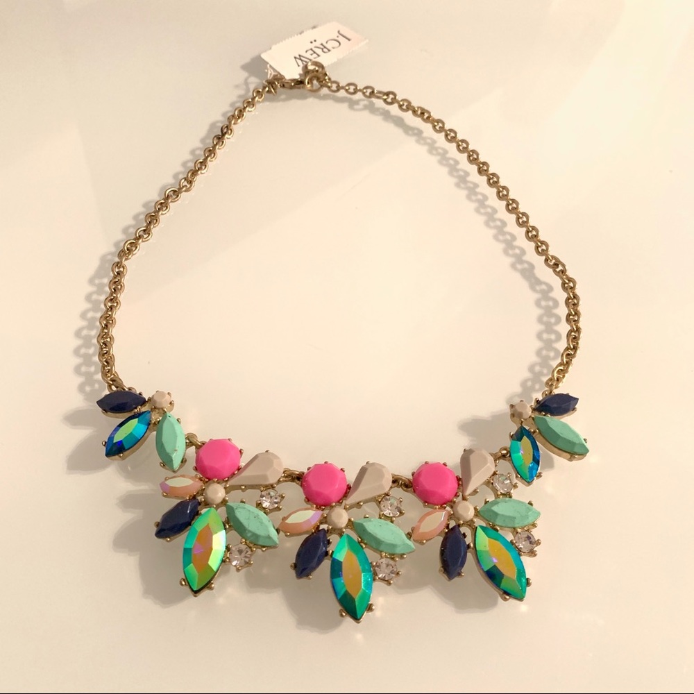 J.CREW Asymmetrical Clusters Crystal Necklace
